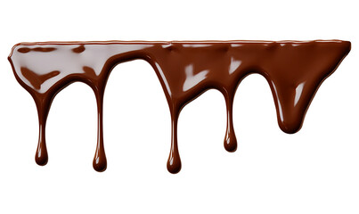 Pouring chocolate dripping isolated on transparent or white background, png - obrazy, fototapety, plakaty