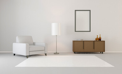 Modern office Cabinet.  3D rendering.   Meeting room. Mockup.   Empty paintings