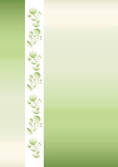 Template for greetings, announcements with a gradient of green tones.