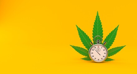 Cannabis leaf with stopwatch - 616701602