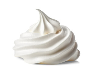 Whipped cream isolated on transparent or white background, png - obrazy, fototapety, plakaty