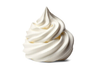 Whipped cream isolated on transparent or white background, png