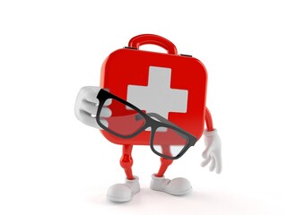 First aid kit character holding glasses - 616701687