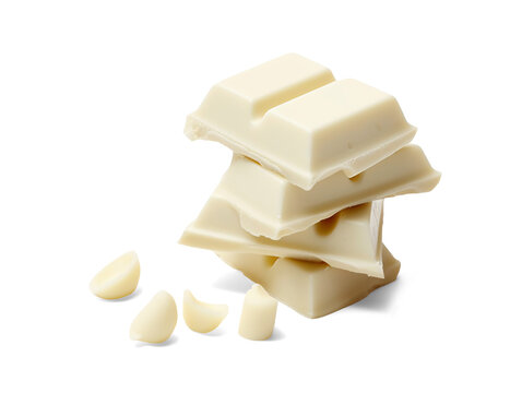 White chocolate isolated on transparent or white background, png
