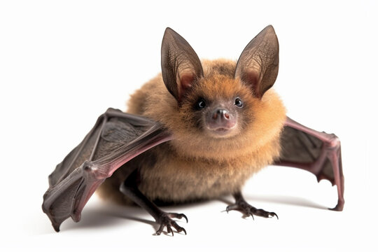 Small bat on white background
