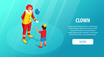 Clown Isometric Banner