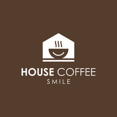 creative smile coffee house logo. Vector logo of cafe and coffee production house