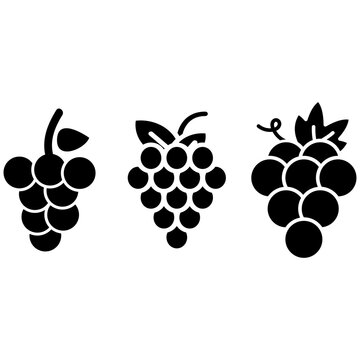 Grape icon vector set. Wine illustration sign collection. Winemaking symbol. Vineyard logo.
