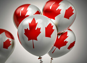 Canada day celebration with balloon logo concept