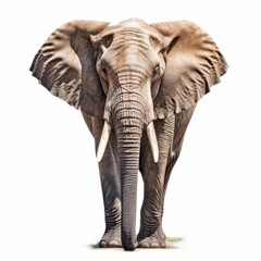 Naklejka na ściany i meble African Elephant Savanna Animal. Isolated on White Background. Generative AI.