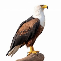 Obraz premium African Fish Eagle Savanna Animal. Isolated on White Background. Generative AI.