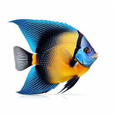 Angelfish Water Animal. Isolated on White Background. Generative AI.