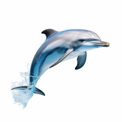 Dolphin Water Animal. Isolated on White Background. Generative AI.
