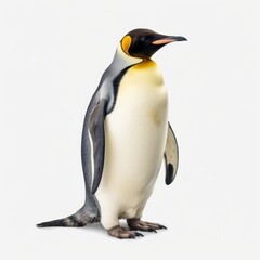 Fototapeta premium Emperor penguin Water Animal. Isolated on White Background. Generative AI.