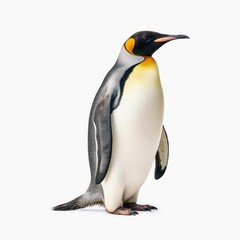 Emperor penguin Water Animal. Isolated on White Background. Generative AI.