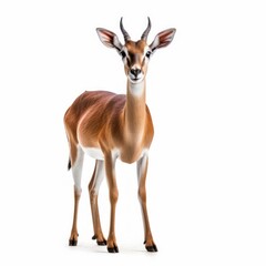 Fototapeta premium Impala Savanna Animal. Isolated on White Background. Generative AI.
