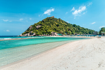 white beach on tropical island