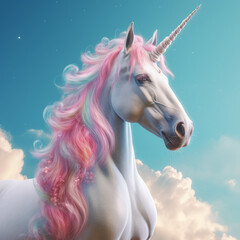 Fototapeta na wymiar A fascinating and divine Unicorn, with beautiful background