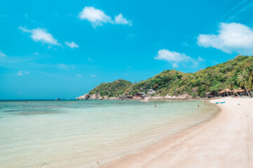 white beach on tropical island
