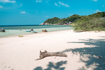 white beach on tropical island
