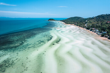 white beach on tropical island