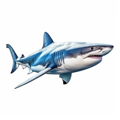 Obraz premium Shark Water Animal. Isolated on White Background. Generative AI.