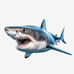 Shark Water Animal. Isolated on White Background. Generative AI.