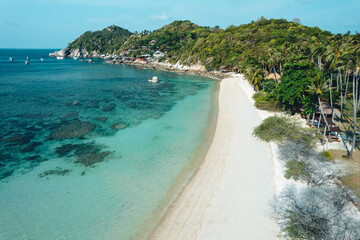 white beach on tropical island