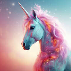 Obraz na płótnie Canvas A fascinating and divine Unicorn, with beautiful background