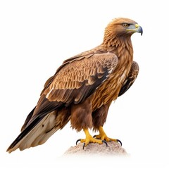 Obraz premium Tawny Eagle Savanna Animal. Isolated on White Background. Generative AI.