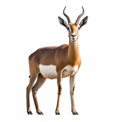 Thomson's Gazelle Savanna Animal. Isolated on White Background. Generative AI.
