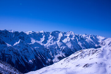 Obraz premium Alpine ski resort in Sölden in Otztal Alps, Tirol, Austria 