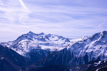 Fototapeta na wymiar Alpine ski resort in Sölden in Otztal Alps, Tirol, Austria 
