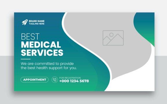 Medical healthcare youtube thumbnail and web banner template | Medical healthcare web banner template and video thumbnail | Editable promotion banner design