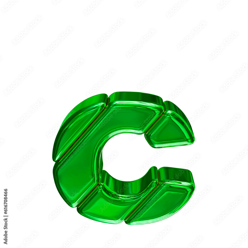 Wall mural green symbol made of blocks. letter c