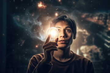 Brain development business ideas, business people show creative ideas to modernize the work processes of the brain with a cog in driving