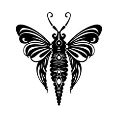 insect tribal tattoo hand drawn illustration