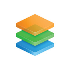 Stack of layers icon. Stack of squares flat illustration. - 616709480
