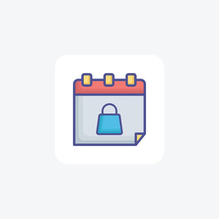 Organized Fill Icon for Shopping Bag Calendars

