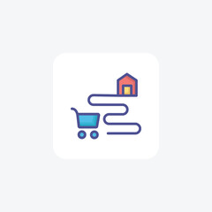 Fototapeta premium Clean Fill Icon for Empty Shopping Baskets 