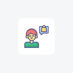 Happy User, Shopping Vector Fill Icon