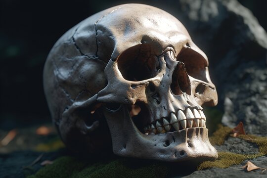 human skull. generated by AI.