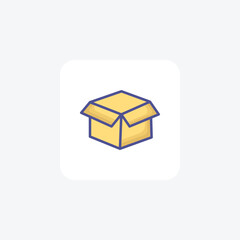 Parcel Box, Parcel Vector Outline Filled Icon