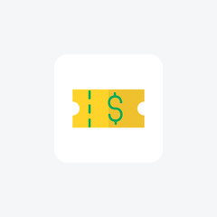 Money Tag, Ticket Vector Flat Icon