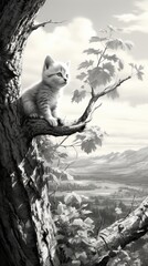 Pencil drawing of a baby cat - created using generative AI tools