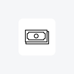 Money, Currency, Dollar Vector Line Icon