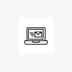 Email Received, Check Email Vector Line Icon