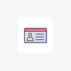 Fototapeta premium User Card, Profile, Employee Card Vector Outline Filled Icon