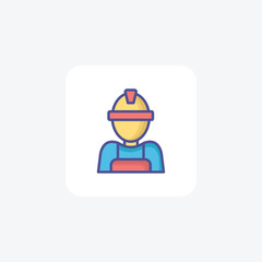 Employee, Worker, User Vector Outline Filled Icon
