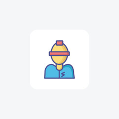 Employee, Worker, User Vector Outline Filled Icon